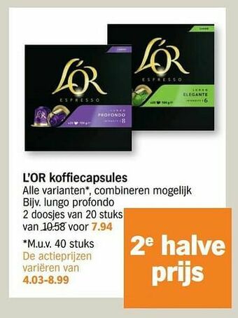 Albert Heijn L`or koffiecapsules aanbieding