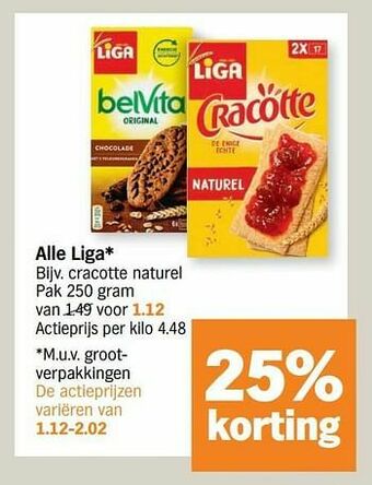 Albert Heijn Liga cracotte naturel aanbieding