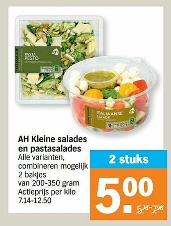 Albert Heijn Ah kleine salades en pastasalades aanbieding