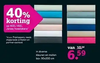 Leen Bakker Jersey hoeslakens aanbieding