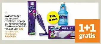 Albert Heijn Swiffer wetjet reinigingsdoekjes aanbieding
