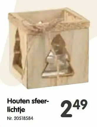 Fun Houten sfeerlichtje aanbieding