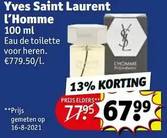 Kruidvat Yves saint laurent l’homme edt aanbieding