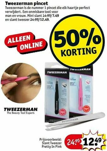 Kruidvat Slant tweezer pretty in pink aanbieding