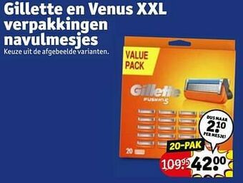Kruidvat Gillette en venus xxl verpakkingen navulmesjes aanbieding