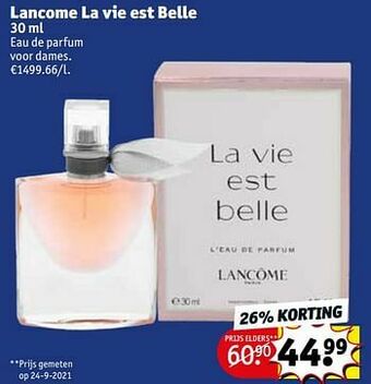 Kruidvat Lancome la vie est belle edp aanbieding