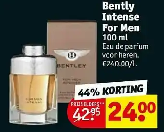 Kruidvat Bently intense for men edp aanbieding