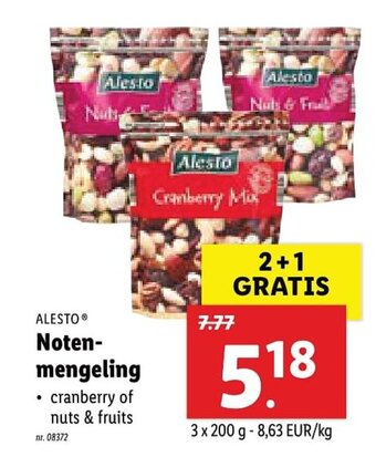 Lidl Alesto Noten mengeling aanbieding