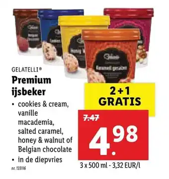 Lidl Gelatelli Premium ijsbeker aanbieding