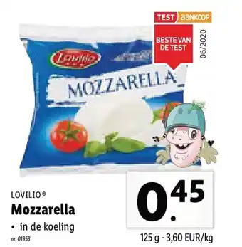 Lidl Lovilio Mozzarella aanbieding