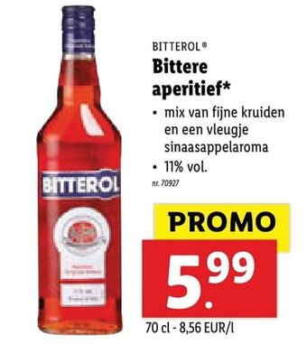 Lidl Bitterol Bittere aperitief aanbieding
