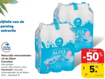 Carrefour Market Natuurlijk mineraalwater uit de Alpen Carrefour aanbieding