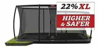 Berg sporttrampoline met veiligheidsnet Ultim Elite Flatground L 5 x B 3 m Grey