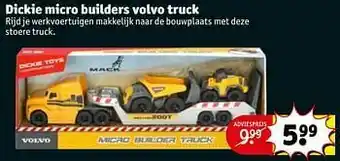 Kruidvat Dickie micro builders volvo truck aanbieding