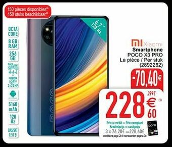 Cora Xiaomi smartphone poco x3 pro aanbieding
