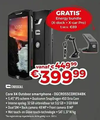 Crosscall core x4 outdoor smartphone - dgcrosscorex4bk