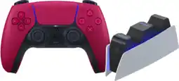 Coolblue Sony PlayStation 5 DualSense Draadloze Controller Cosmic Red + BlueBuilt oplaadstation aanbieding