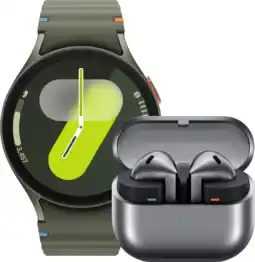 Coolblue Samsung Galaxy Watch 7 Vert 40 mm + Galaxy Buds3 Noir aanbieding