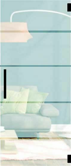 Zelfbouwmarkt Glazen Deur 8mm Mat+4 Heldere Lijnen Dusk 730mm-set Vierkant Zwart aanbieding