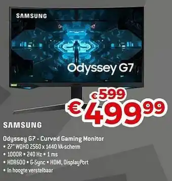 Exellent Samsung odyssey g7 - curved gaming monitor aanbieding