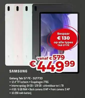 Exellent Samsung galaxy tab s7 fe - sut733 aanbieding