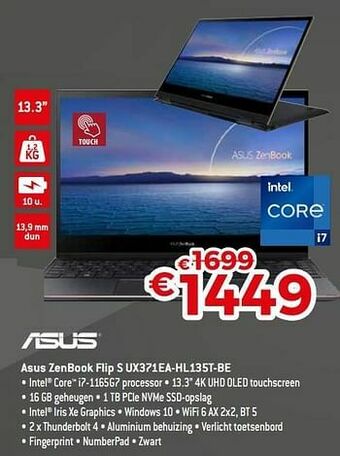 Exellent Asus zenbook flip s ux371ea-hl135t-be aanbieding