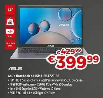 Exellent Asus notebook x415ma-eb472t-be aanbieding