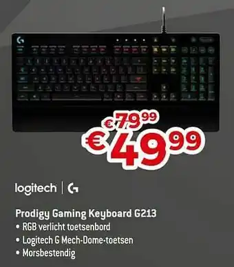 Exellent Logitech prodigy gaming keyboard g213 aanbieding