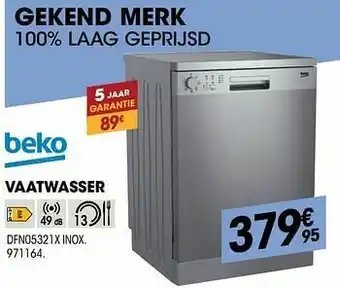 Electro Depot Beko vaatwasser dfn05321x inox aanbieding