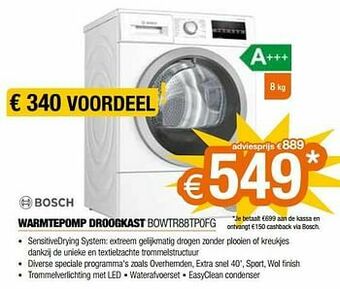 Expert Bosch warmtepomp droogkast bowtr88tp0fg aanbieding