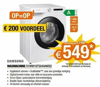 Expert Samsung wasmachine s1ww10t504aaws2 aanbieding