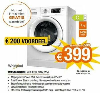 Whirlpool wasmachine wxffbbe9468wvf