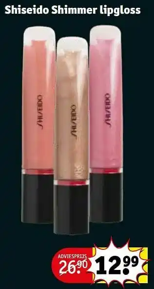 Kruidvat Shiseido shimmer lipgloss aanbieding