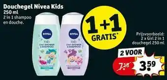 Kruidvat Girl 2 in 1 douchegel aanbieding