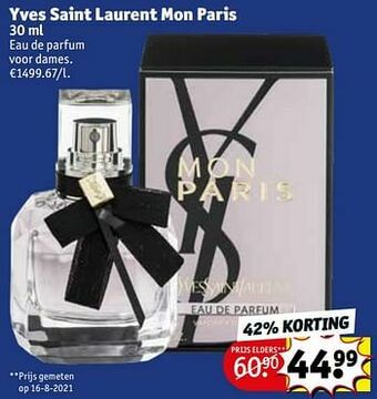 Kruidvat Yves saint laurent mon paris edp aanbieding