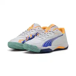 Decathlon NOVA Smash padelschoenen PUMA White Vivid Blue Heat Fire Black Orange aanbieding