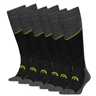 Decathlon HEAD Skisokken Kneehigh 6-pack Grey Melange / Lime aanbieding