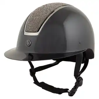 Decathlon Rijhelm met polovizier BR Equitation Omega Glamourous Glossy aanbieding