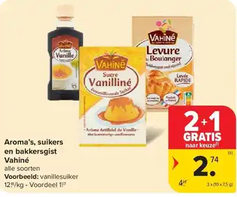 Carrefour Aroma’s, suikers en bakkersgist Vahiné aanbieding