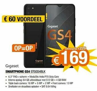 Expert Gigaset smartphone gs4 stggs4blk aanbieding