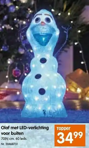 Fun Olaf met led-verlichting voor buiten aanbieding
