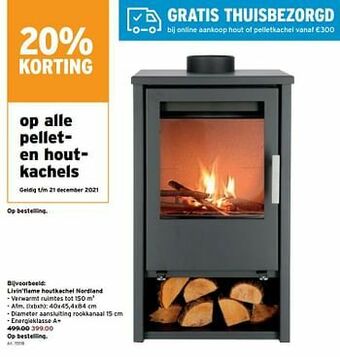 GAMMA Livin’flame houtkachel nordland aanbieding