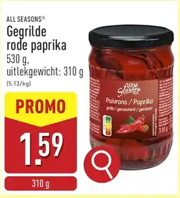 ALDI All Seasons Gegrilde rode paprika aanbieding