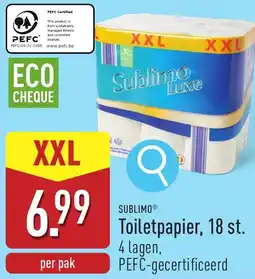 ALDI Sublimo Toiletpapier aanbieding