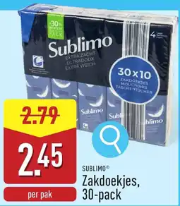 ALDI Sublimo Zakdoekjes aanbieding