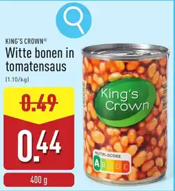 ALDI King's Crown Witte bonen in tomatensaus aanbieding