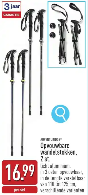 ALDI Adventuridge Opvouwbare wandelstokken aanbieding