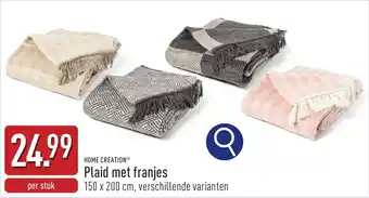 ALDI Home Creation Plaid met Franjes aanbieding