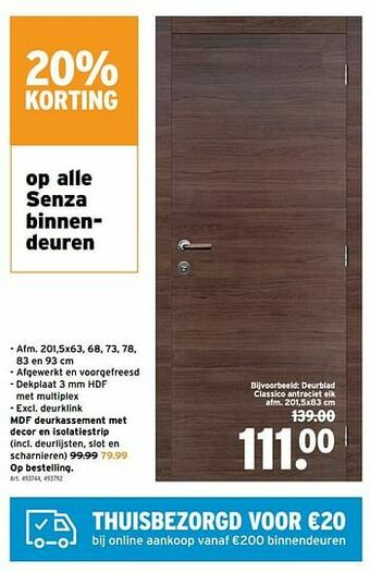 GAMMA Senza binnendeuren aanbieding