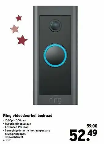 GAMMA Ring videodeurbel bedraad aanbieding